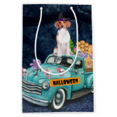 Sac Cadeau Moyen Chien beagle Halloween Camion Effrayant Nuit (Devant)