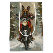 Sac Cadeau Moyen Chien belge Malinoi équitation moto Noël (Dos)
