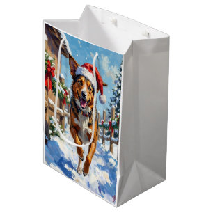 Sac Cadeau Moyen Chien de berger australien Red Heeler Noël