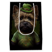 Sac Cadeau Moyen Chien de Cairn Terrier en Robe de la Saint Patrick (Dos)