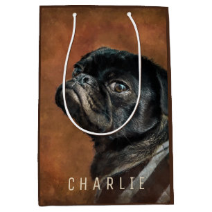 Sac Cadeau Moyen Chien de Carlin noir
