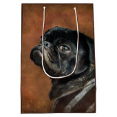 Sac Cadeau Moyen Chien de Carlin noir (Dos)