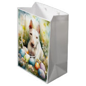 Sac Cadeau Moyen Chien de taureau Terrier avec oeufs de Pâques vaca (Dos Angle)