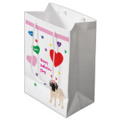 Sac Cadeau Moyen Chien de Valentine (Devant Angle)