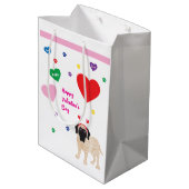 Sac Cadeau Moyen Chien de Valentine (Dos Angle)