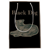 Sac Cadeau Moyen Chien. Dessin au crayon. (Devant)