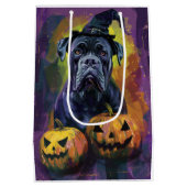 Sac Cadeau Moyen Chien éffrayant Bullmastiff Halloween sorcière et (Dos)