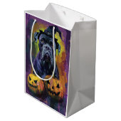 Sac Cadeau Moyen Chien éffrayant Bullmastiff Halloween sorcière et (Dos Angle)