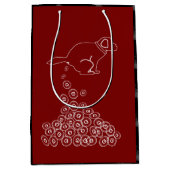 Sac Cadeau Moyen chien faisant des dogecoins enveloppant papier (Devant)