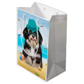 Sac Cadeau Moyen Chien Havanais sur la plage (Dos Angle)
