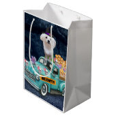 Sac Cadeau Moyen Chien maltais Halloween Camion Effrayant nuit (Dos Angle)