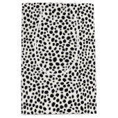 Sac Cadeau Moyen Chien noir et blanc Dalmatien Motif Abstrait (Devant)