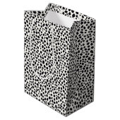 Sac Cadeau Moyen Chien noir et blanc Dalmatien Motif Abstrait (Dos Angle)