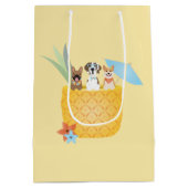Sac Cadeau Moyen Chiens d'ananas Pina Colada (Dos)