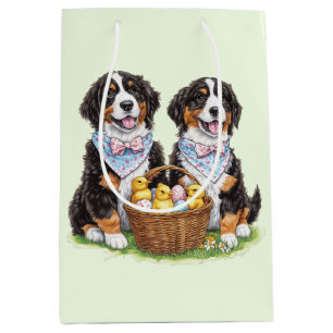Sac Cadeau Moyen Chiens de montagne bernois de Pâques