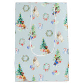 Sac Cadeau Moyen Chiens de Noël (Dos)