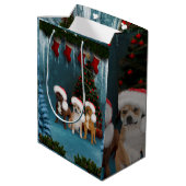 Sac Cadeau Moyen Chiens de Noël amusants (Dos Angle)