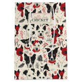 Sac Cadeau Moyen Chiens de Noël colorés Motif (Dos)