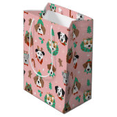 Sac Cadeau Moyen Chiens de Noël en Accessoires de vacances Motif (Dos Angle)