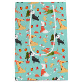 Sac Cadeau Moyen Chiens de Noël Festive (Dos)