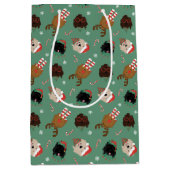 Sac Cadeau Moyen Chiens de Noël Goldendoodle (Devant)