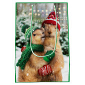 Sac Cadeau Moyen Chiens des Prairies de Noël (Dos)