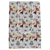 Sac Cadeau Moyen Chiens Et Chats Cutes Design Motif (Dos)