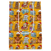 Sac Cadeau Moyen Chiens et chats de Noël festifs (Dos)