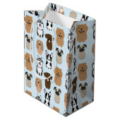 Sac Cadeau Moyen Chiens mignons, Carlin, Boston, Lab, Chow, Husky,  (Dos Angle)