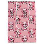 Sac Cadeau Moyen Chiens roses mignons (Dos)