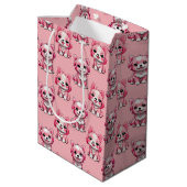 Sac Cadeau Moyen Chiens roses mignons (Dos Angle)