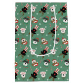 Sac Cadeau Moyen Chiens Schnauzer de Noël (Dos)