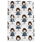 Sac Cadeau Moyen Chiffre À Bâtons Fille Avec Marguerites (Devant)