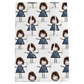 Sac Cadeau Moyen Chiffre À Bâtons Fille Avec Marguerites (Dos)