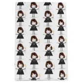 Sac Cadeau Moyen Chiffre À Bâtons Fille Avec Marguerites (Devant)