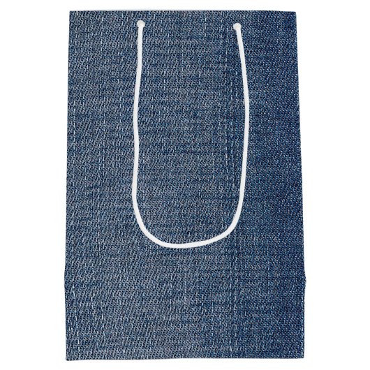 Sac Cadeau Moyen Chiffre Anniversaire Fille Sur Denim (Dos)