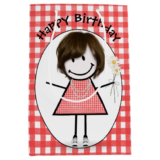 Sac Cadeau Moyen Chiffre d'anniversaire fille en Basket sur En vich (Devant)