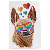 Sac Cadeau Moyen Chihuahua Chien avec Coeurs Saint Valentin (Devant)