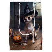 Sac Cadeau Moyen Chihuahua Citrouilles Halloween effrayant (Dos)