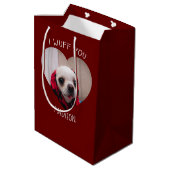 Sac Cadeau Moyen Chihuahua mignon wua vous aimez Saint Valentin pho (Dos Angle)