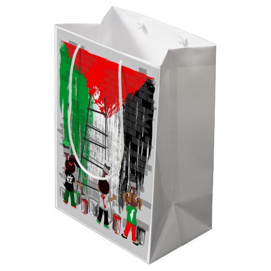 Sac Cadeau Moyen Children of Gaza Painting Palestine Flag (Dos Angle)