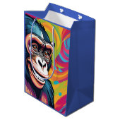 Sac Cadeau Moyen Chimpanzé fou mignon (Dos Angle)