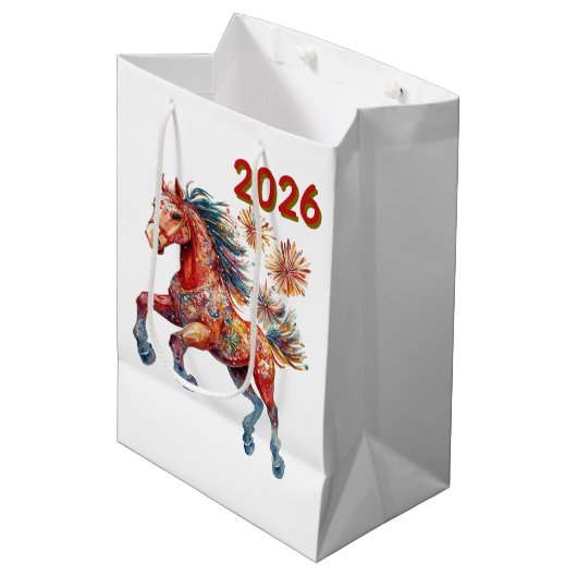 Sac Cadeau Moyen Chinese New Year 2026 (Devant Angle)