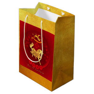 Sac Cadeau Moyen Chinois FU Luck lantern Cheval Année saluant MGB2