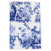 Sac Cadeau Moyen Chinoiserie blanc bleu Toile (Devant)