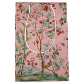 Sac Cadeau Moyen Chinoiserie rose (Devant)