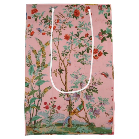 Sac Cadeau Moyen Chinoiserie rose (Dos)