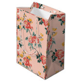 Sac Cadeau Moyen Chinoiserie rose pâle Floral (Dos Angle)