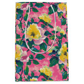 Sac Cadeau Moyen Chinoiserie rose peint Floral (Devant)