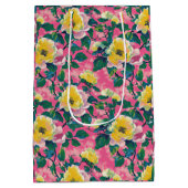 Sac Cadeau Moyen Chinoiserie rose peint Floral (Dos)